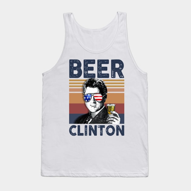 Beer Clinton US Drinking 4th Of July Vintage Shirt Independence Day American T-Shirt Tank Top by Krysta Clothing